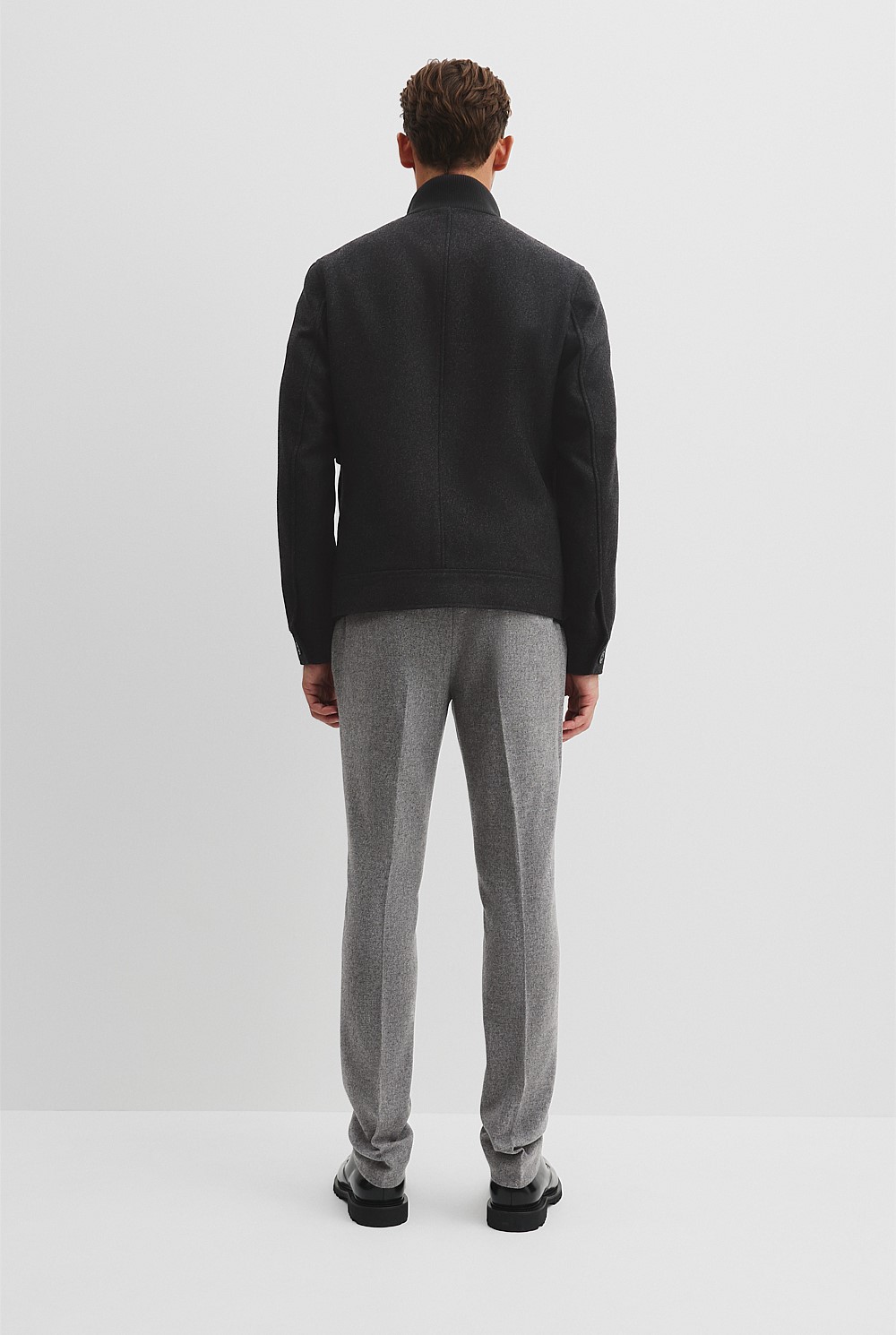 Rectangular Wool Fnl Nck Jacket