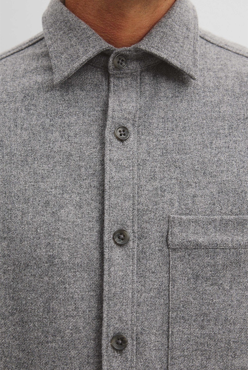 Wool Blend Button Shirt