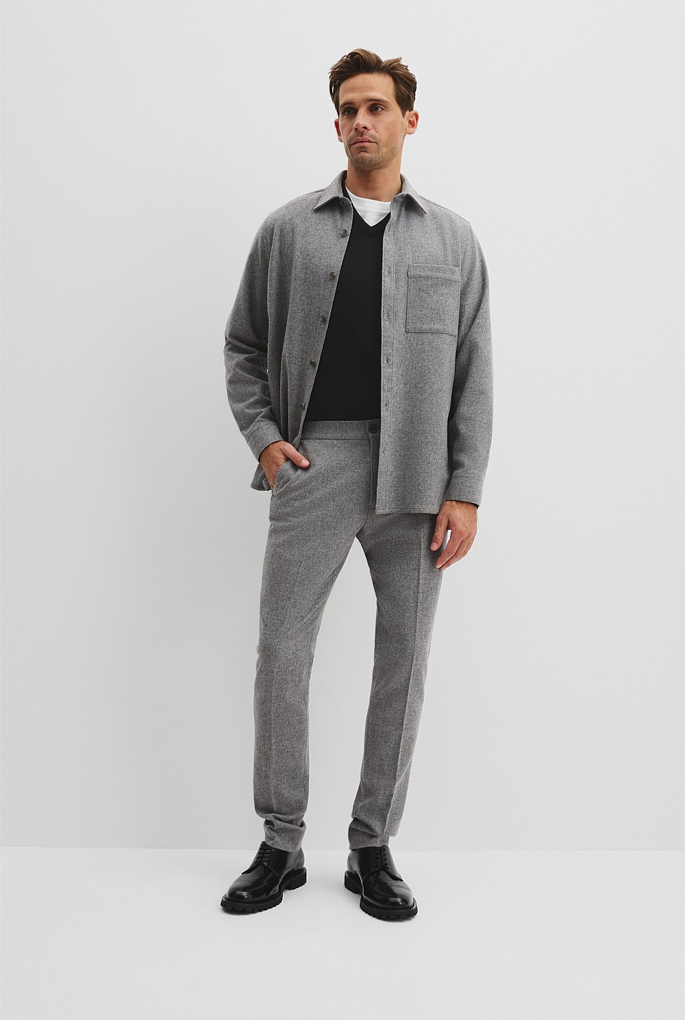 Wool Blend Button Shirt