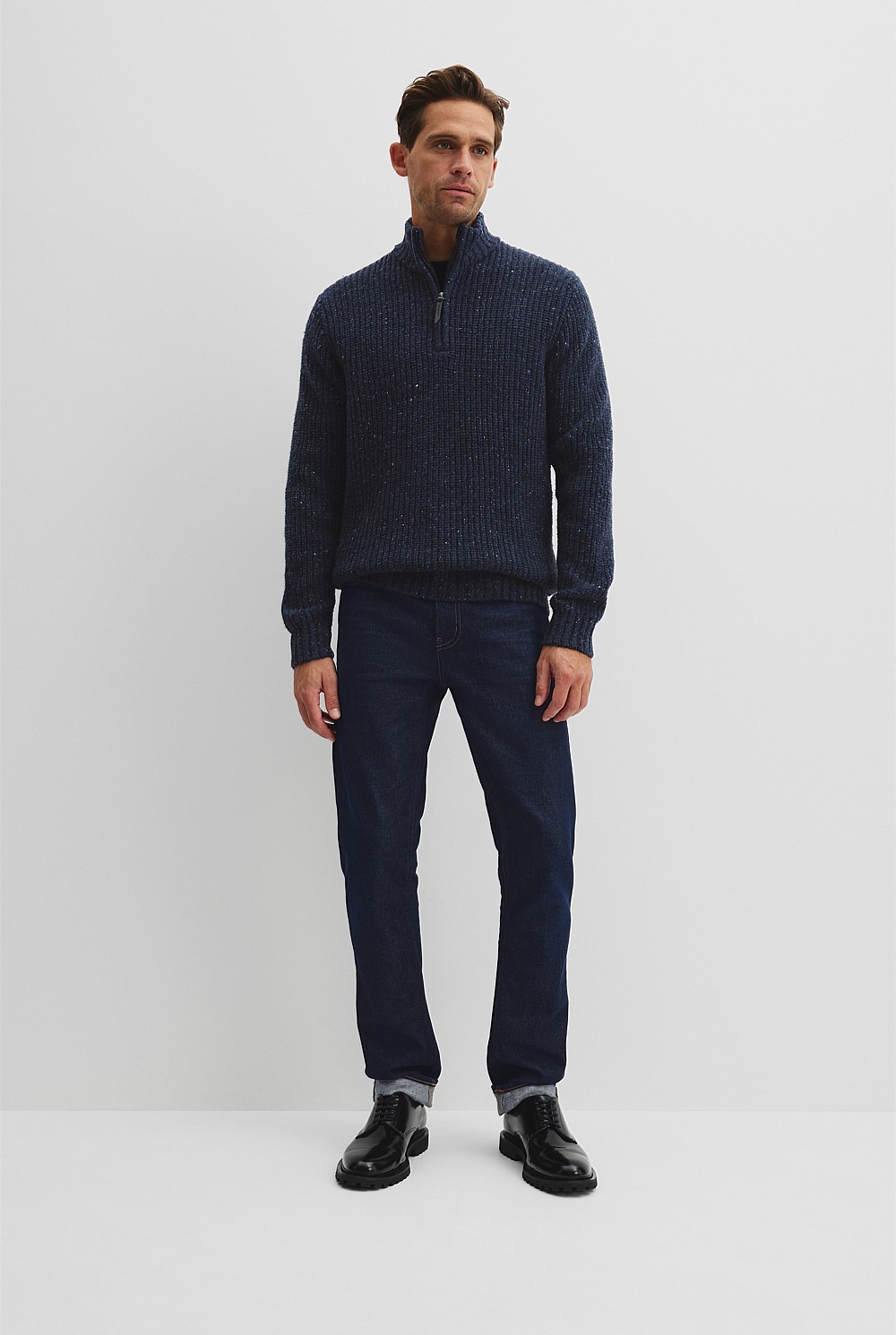 Merino Nep Half Zip Knit