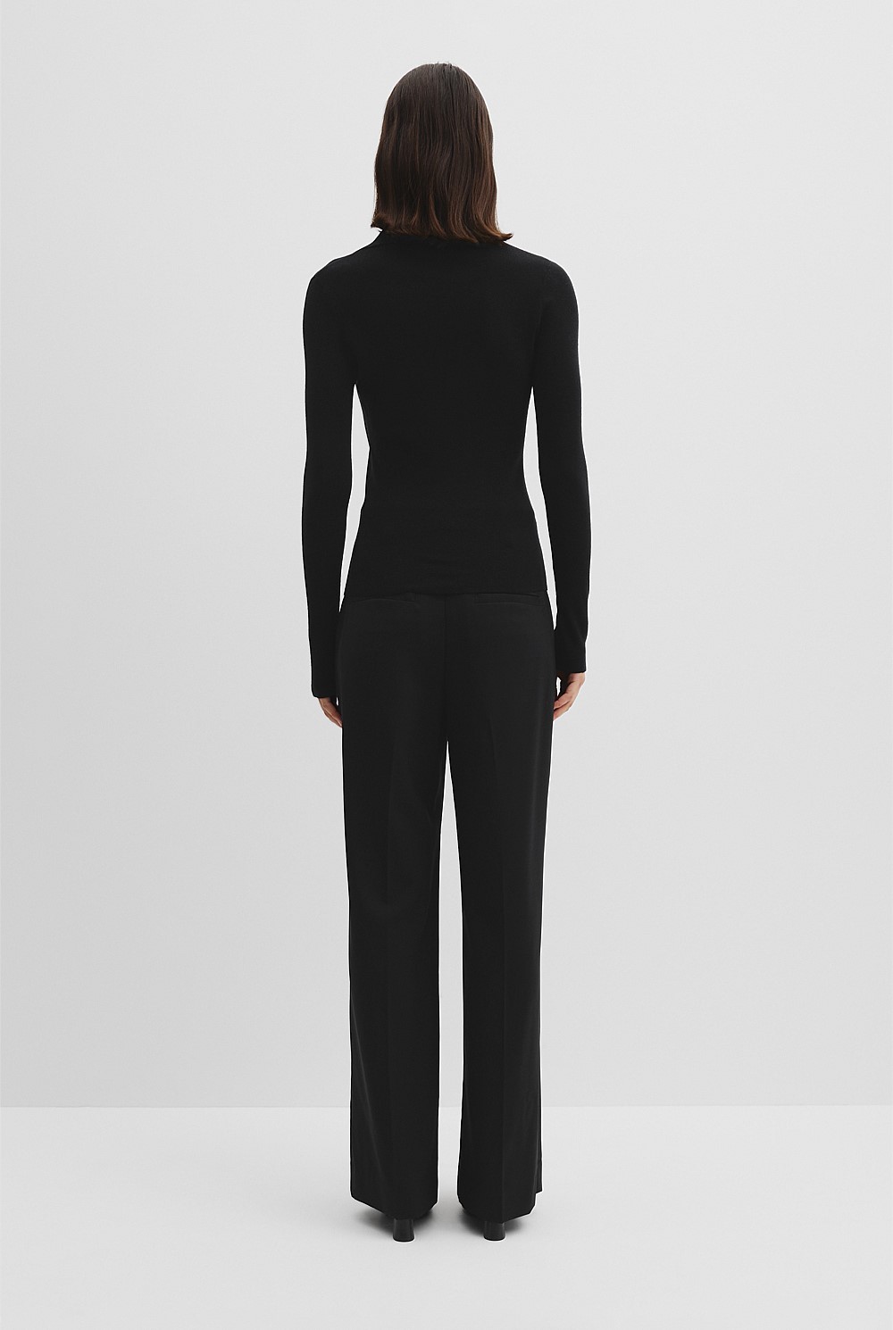 Wool Silk Collared Knit
