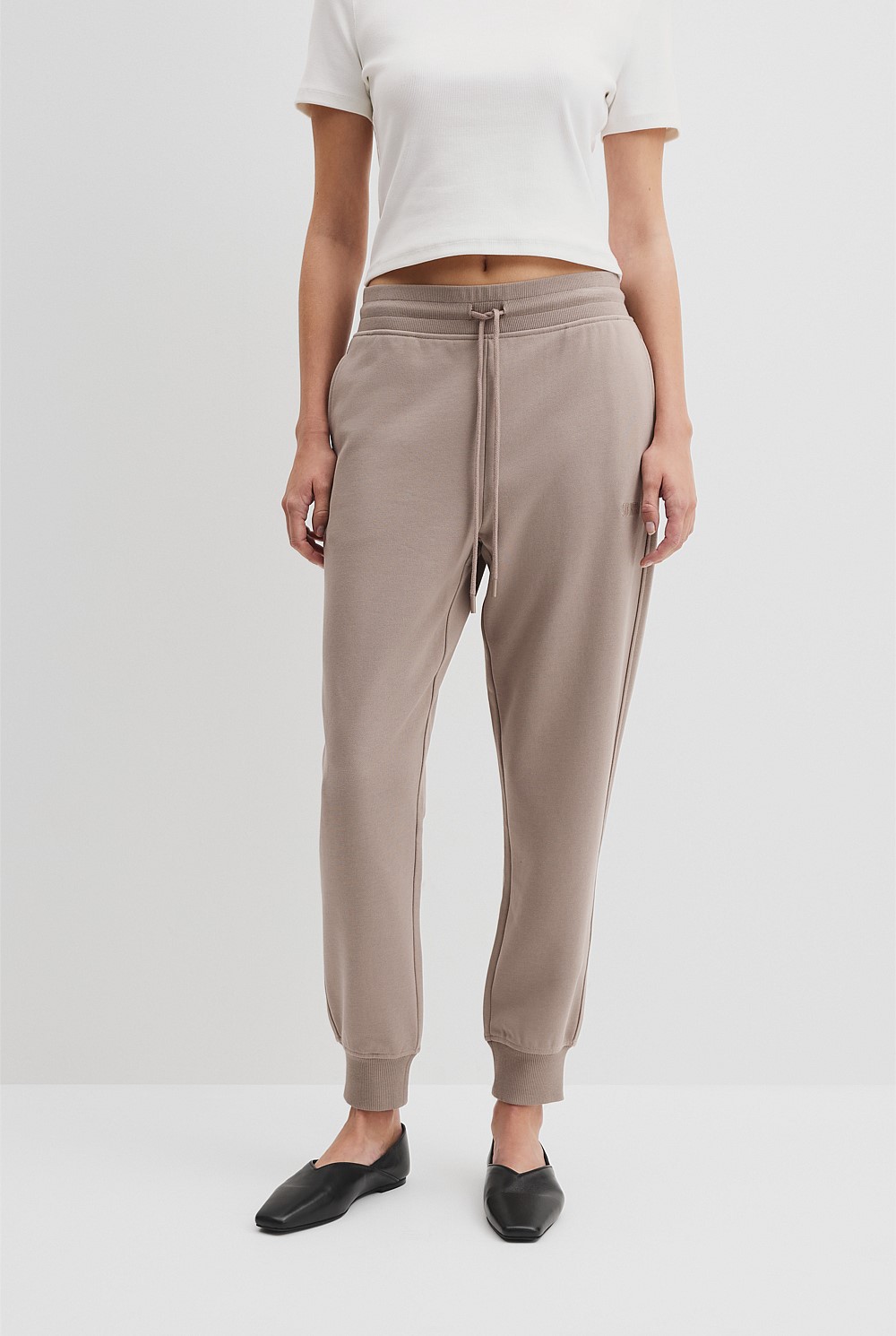 Australian Cotton Rib Cuff Track Pant