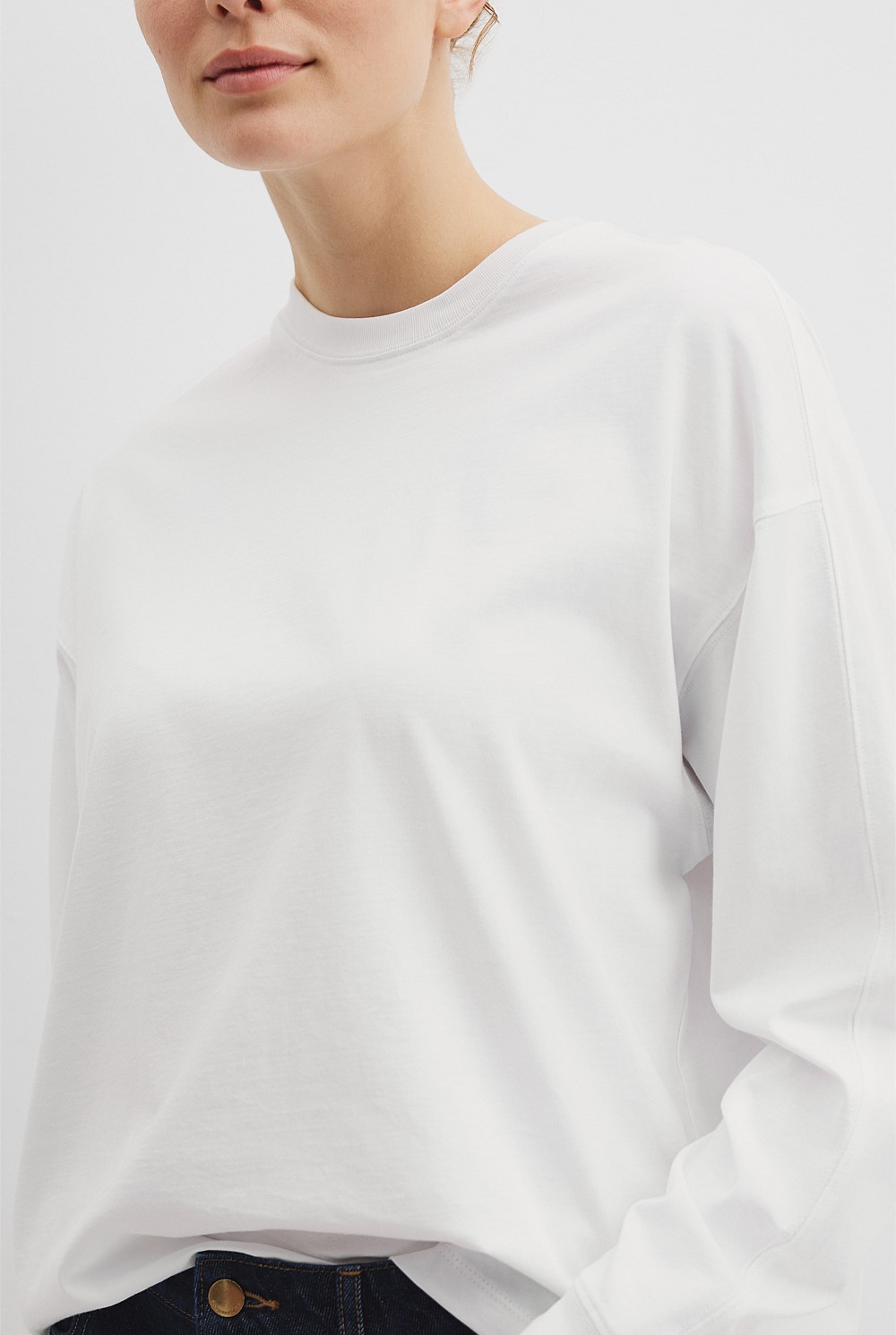Australian Cotton Long Sleeve Relaxed T-Shirt