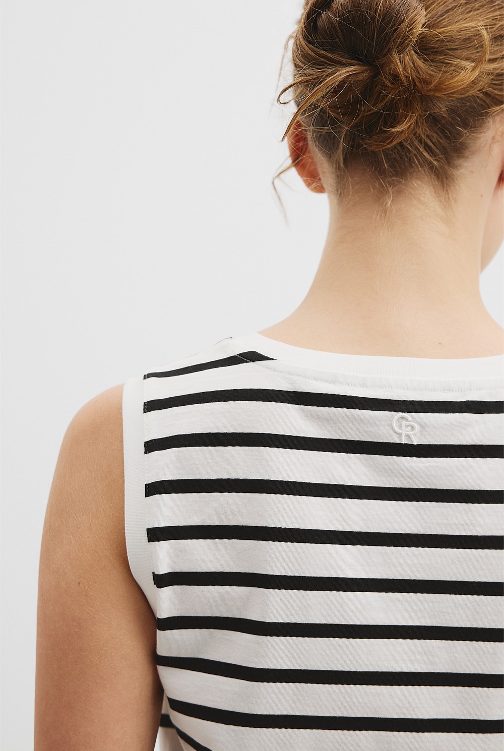 Australian Cotton Stripe Relaxed Crew Tank