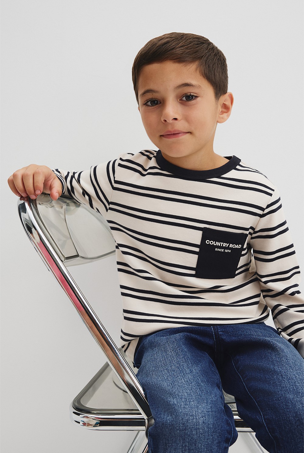 Organically Grown Cotton Long Sleeve Pocket T-Shirt
