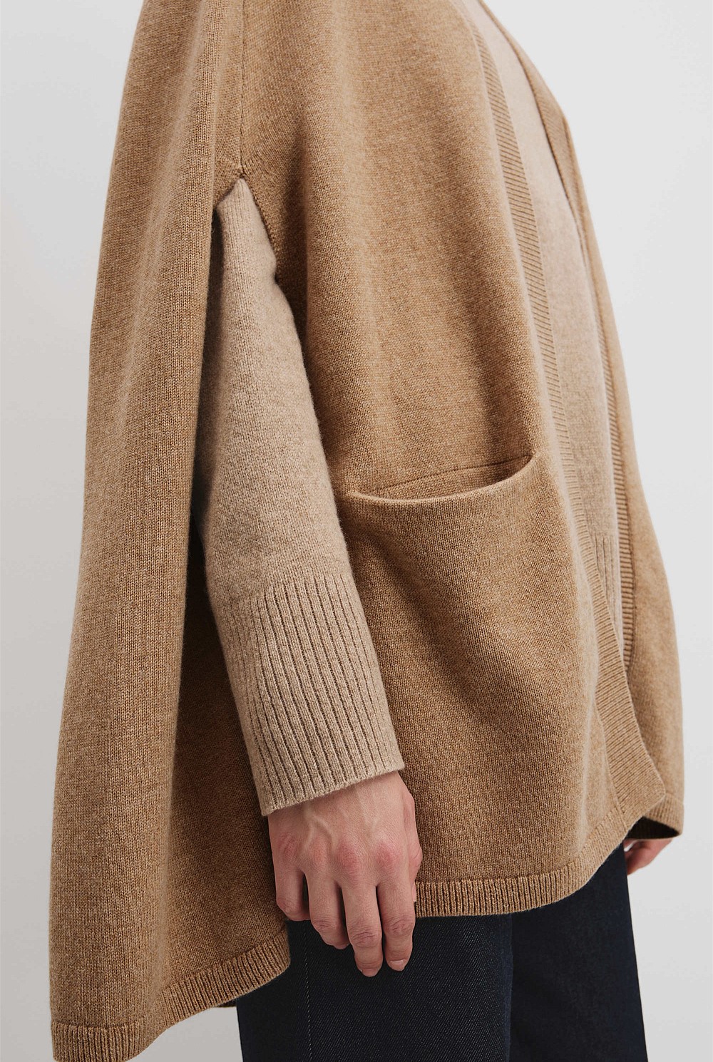 Organically Grown Cotton Blend Pocket Cape