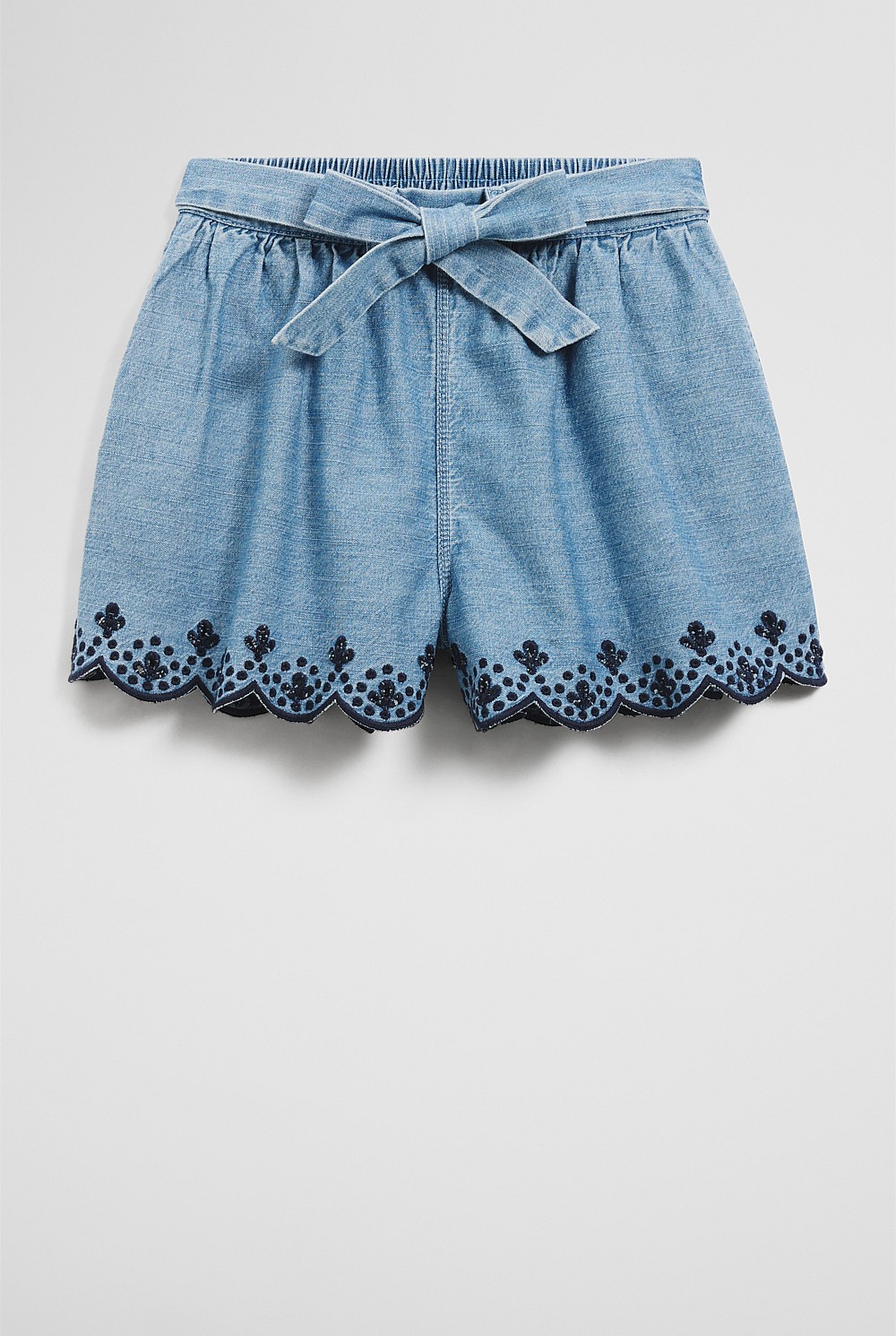 Organically Grown Cotton Denim Broderie Short