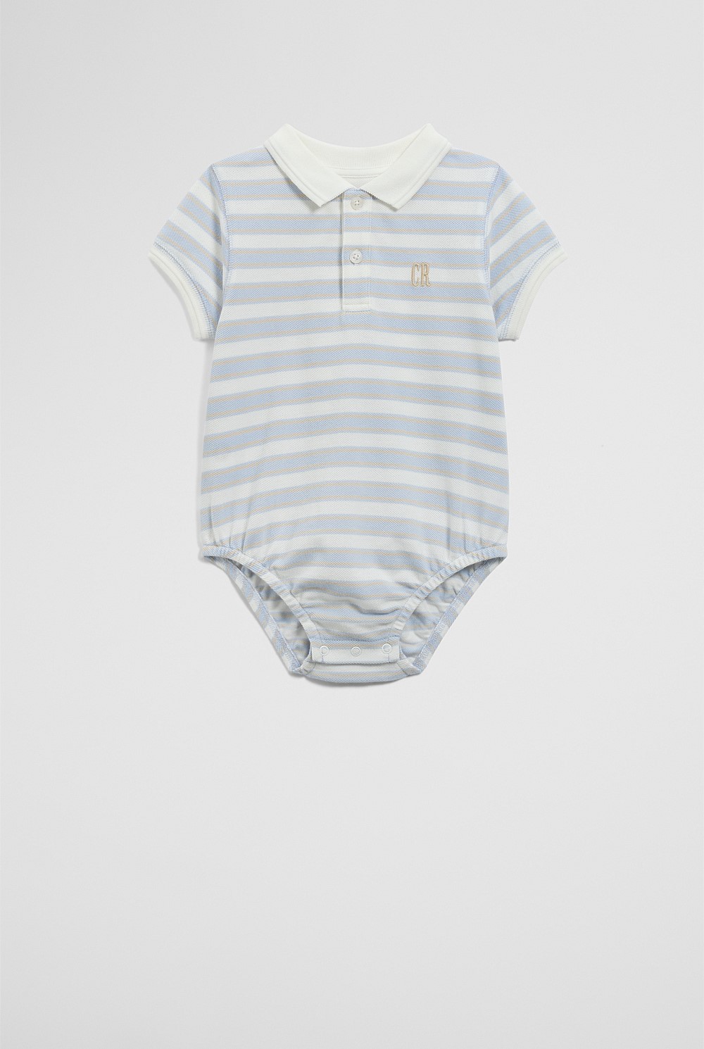 Organically Grown Cotton Stripe Polo Bodysuit