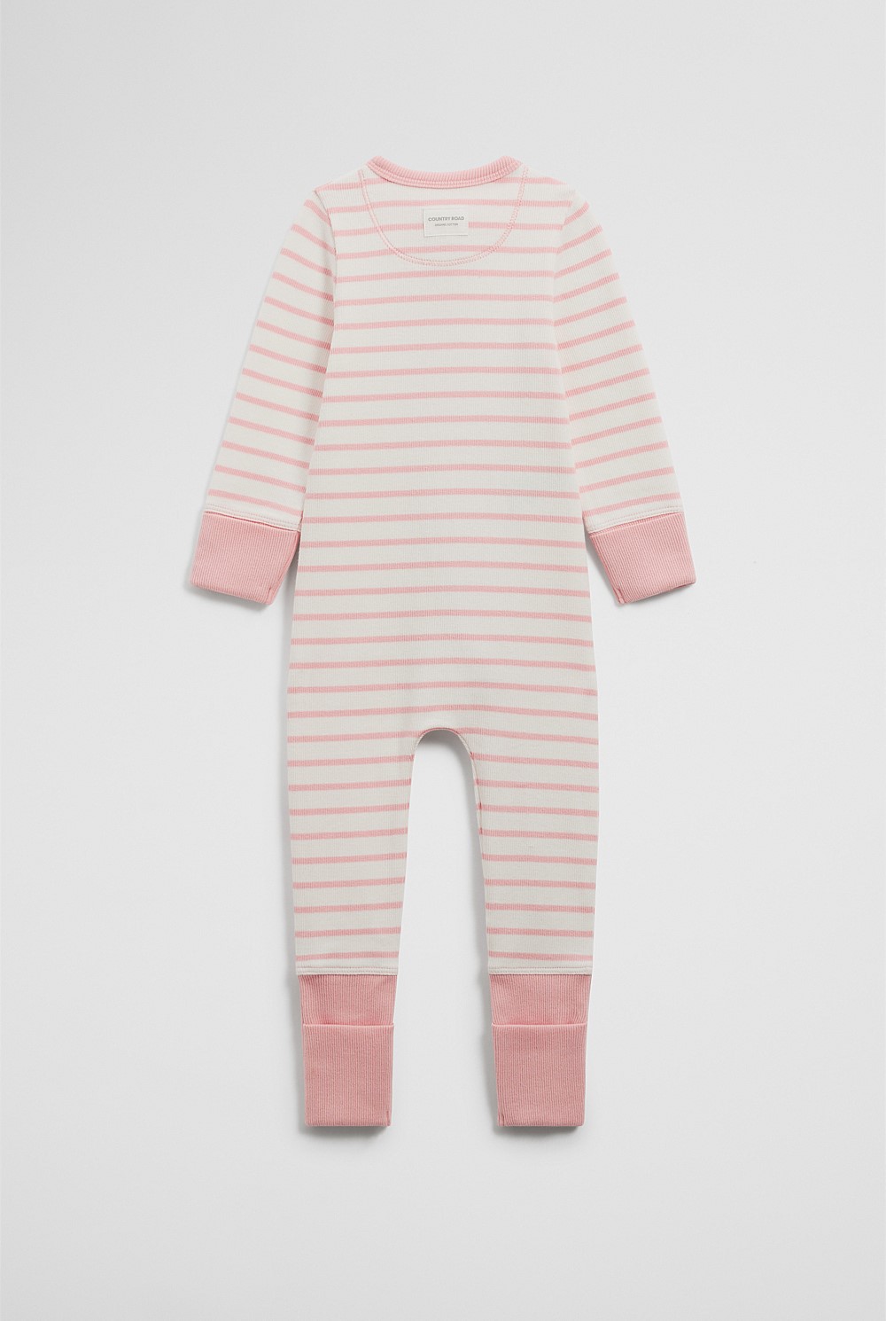 Organically Grown Cotton Stripe Rib Jumpsuit