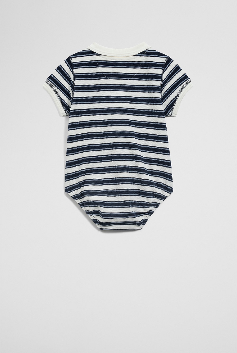 Organically Grown Cotton Stripe Polo Bodysuit