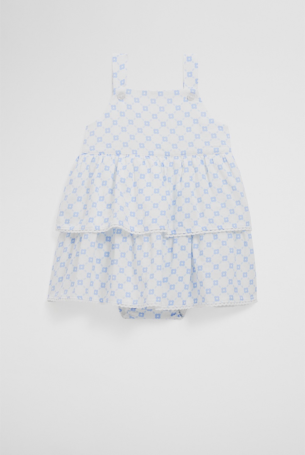 Organically Grown Cotton Tiered Romper Dress