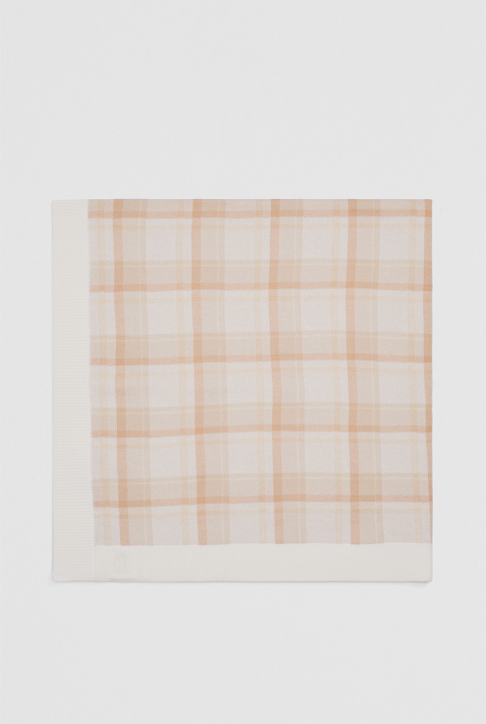 Organically Grown Cotton Check Knit Blanket