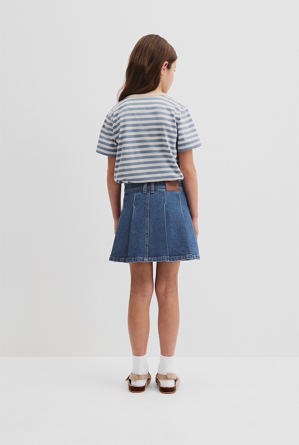 Denim Pleat Skirt