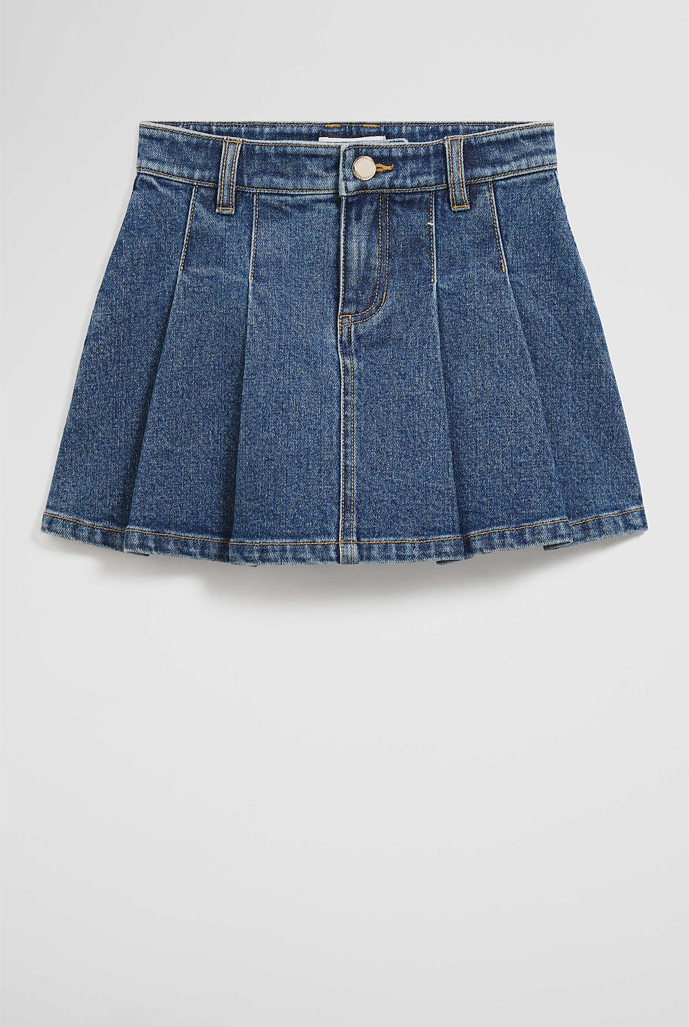 Denim Pleat Skirt