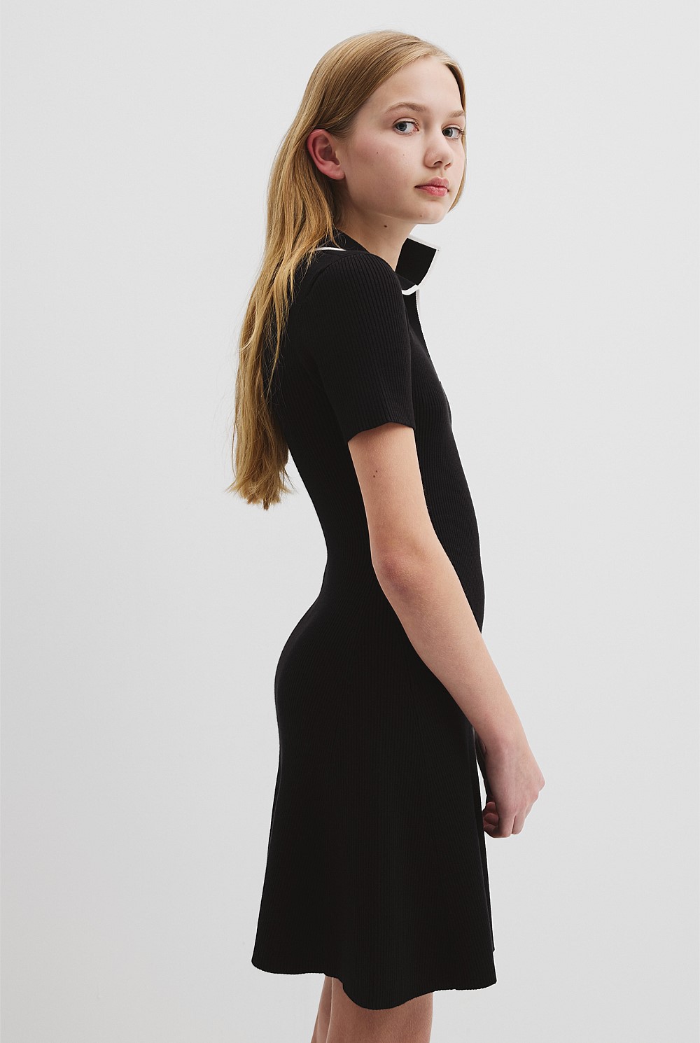 Knit Polo Mini Dress
