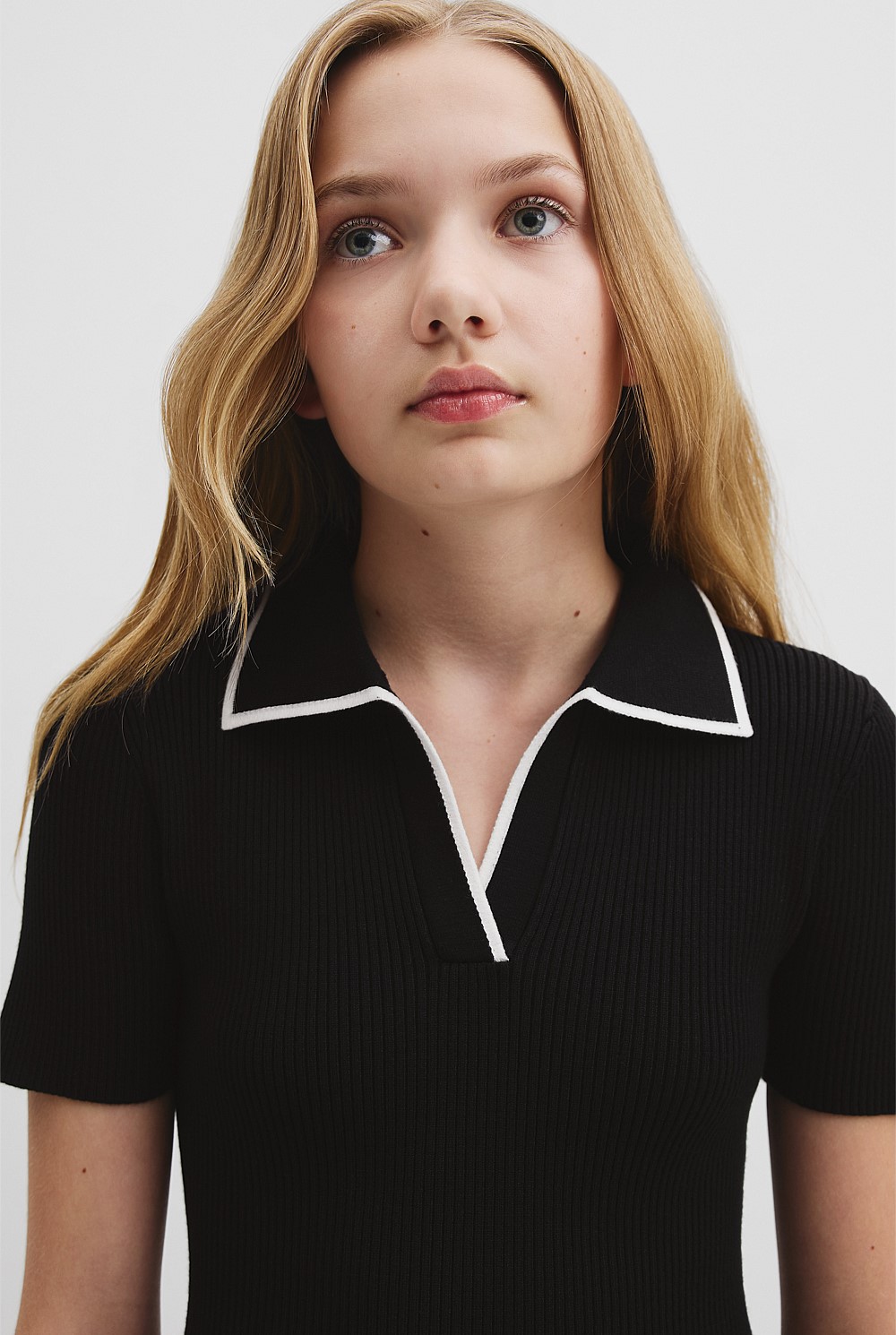 Knit Polo Mini Dress