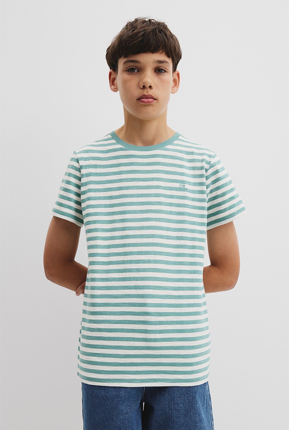 Teen Recycled Cotton Blend Stripe T-Shirt