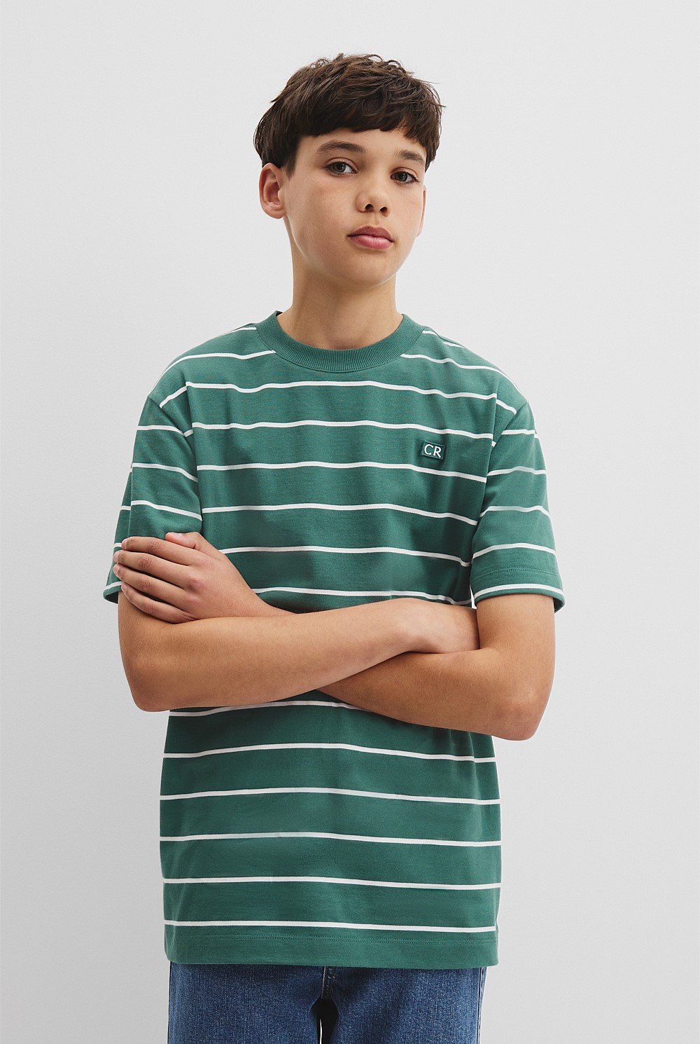 Teen Australian Cotton Relaxed Stripe T-Shirt