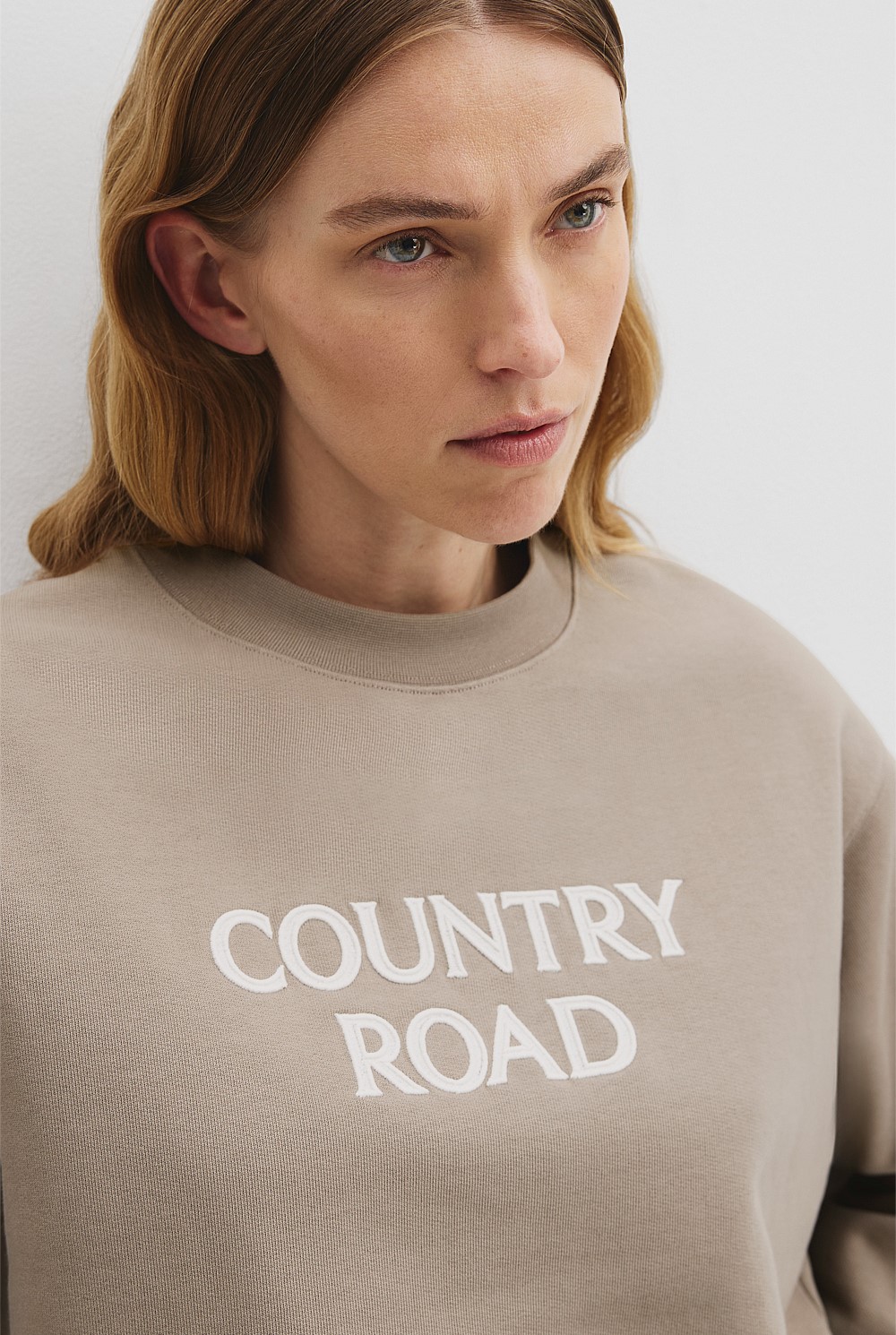 Australian Good Earth Cotton Monogram Sweat