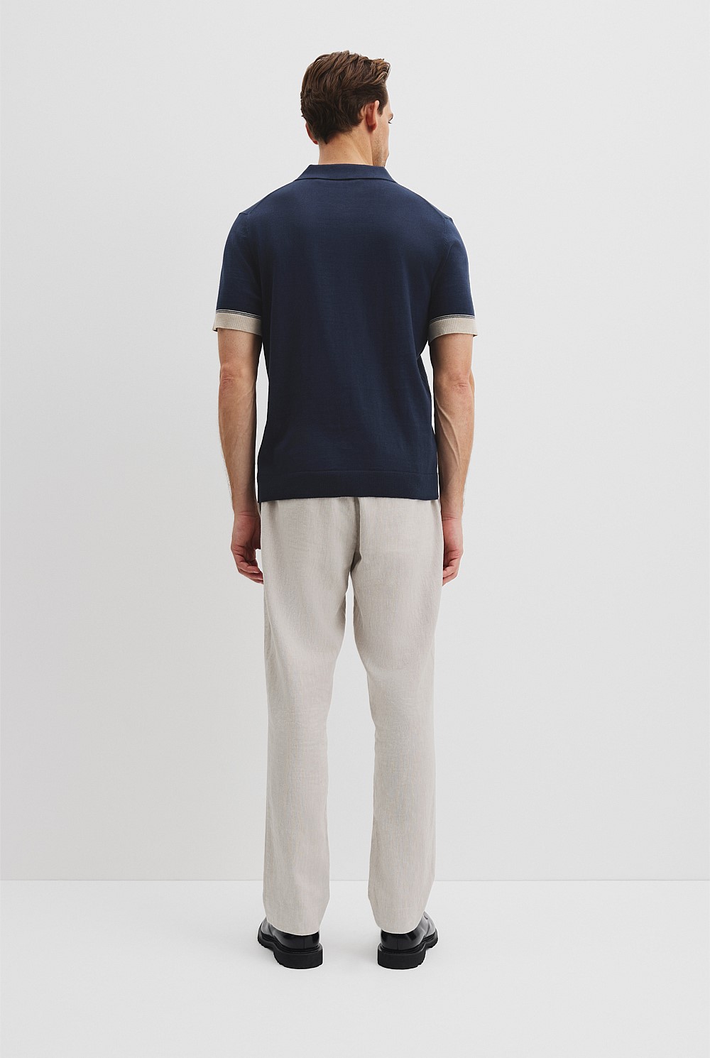 Australian Cotton Panel Zip Polo