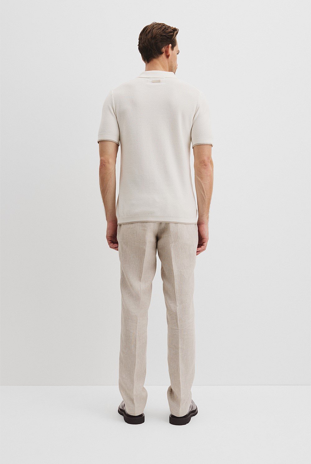 Australian Cotton Textured V-Neck Neck Polo