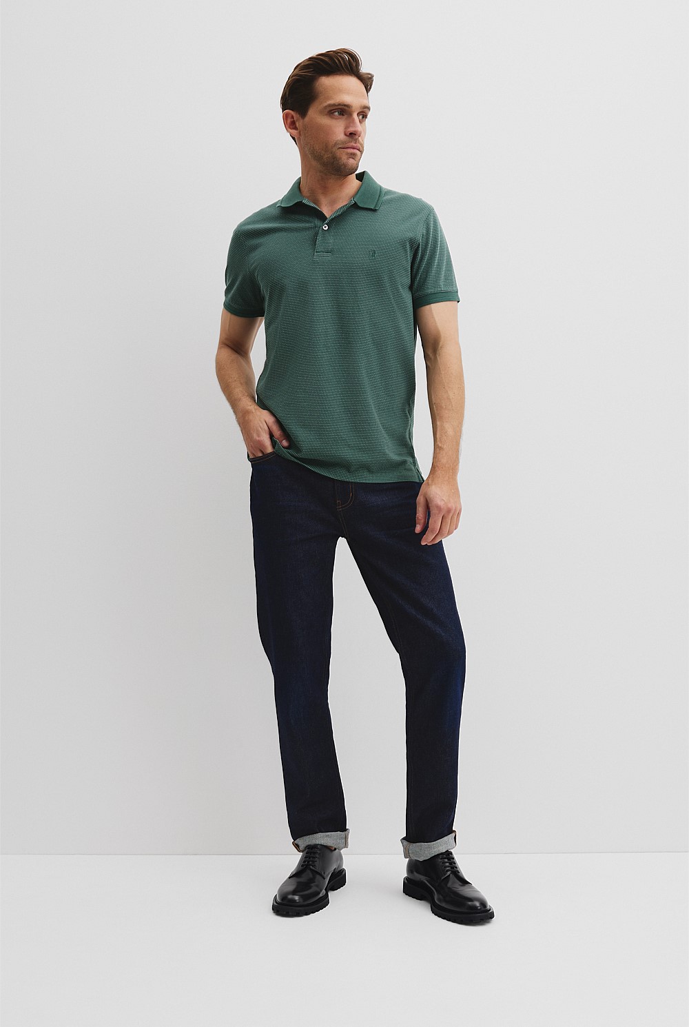 Australian Cotton Jacquard Polo