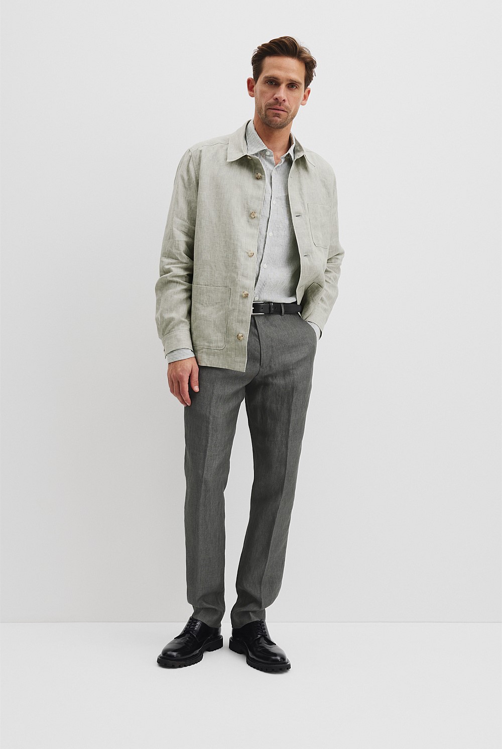 Regular Fit Organically Grown Linen Stripe Shirt
