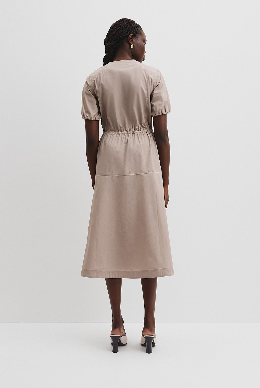 Drawcord Midi Dress