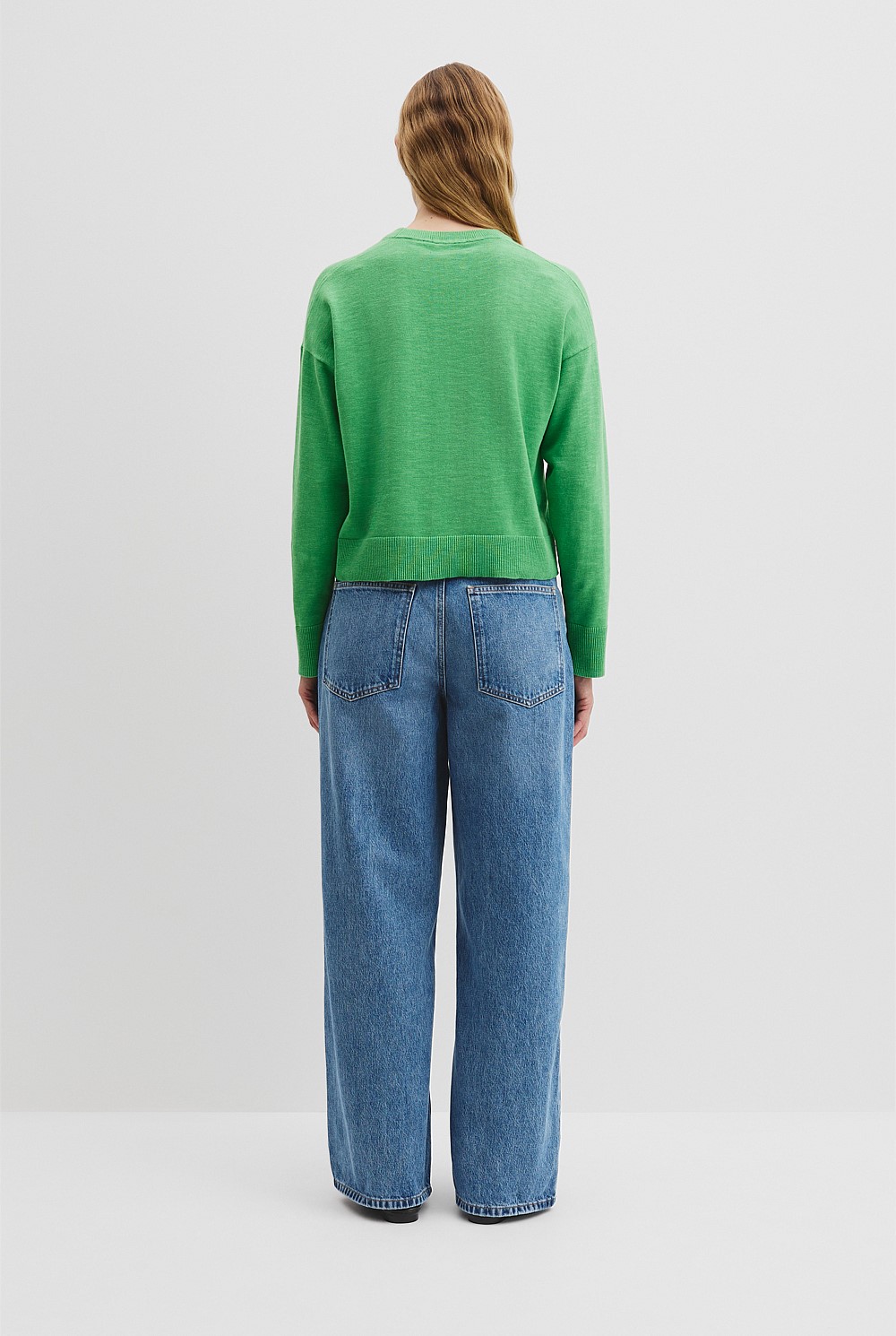 Organically Grown Cotton Linen Crew Neck Knit
