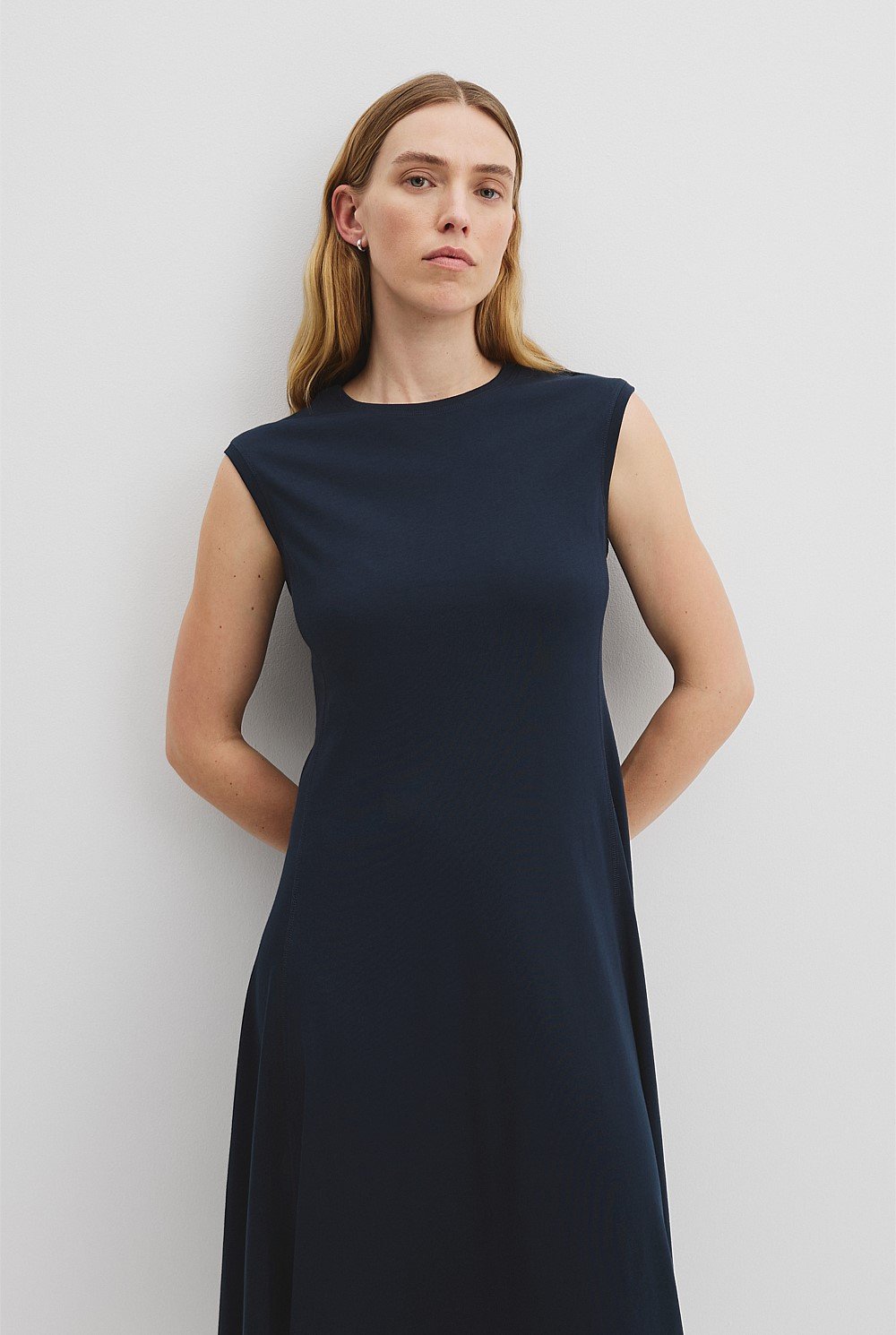 Stitch Detail Midi Dress