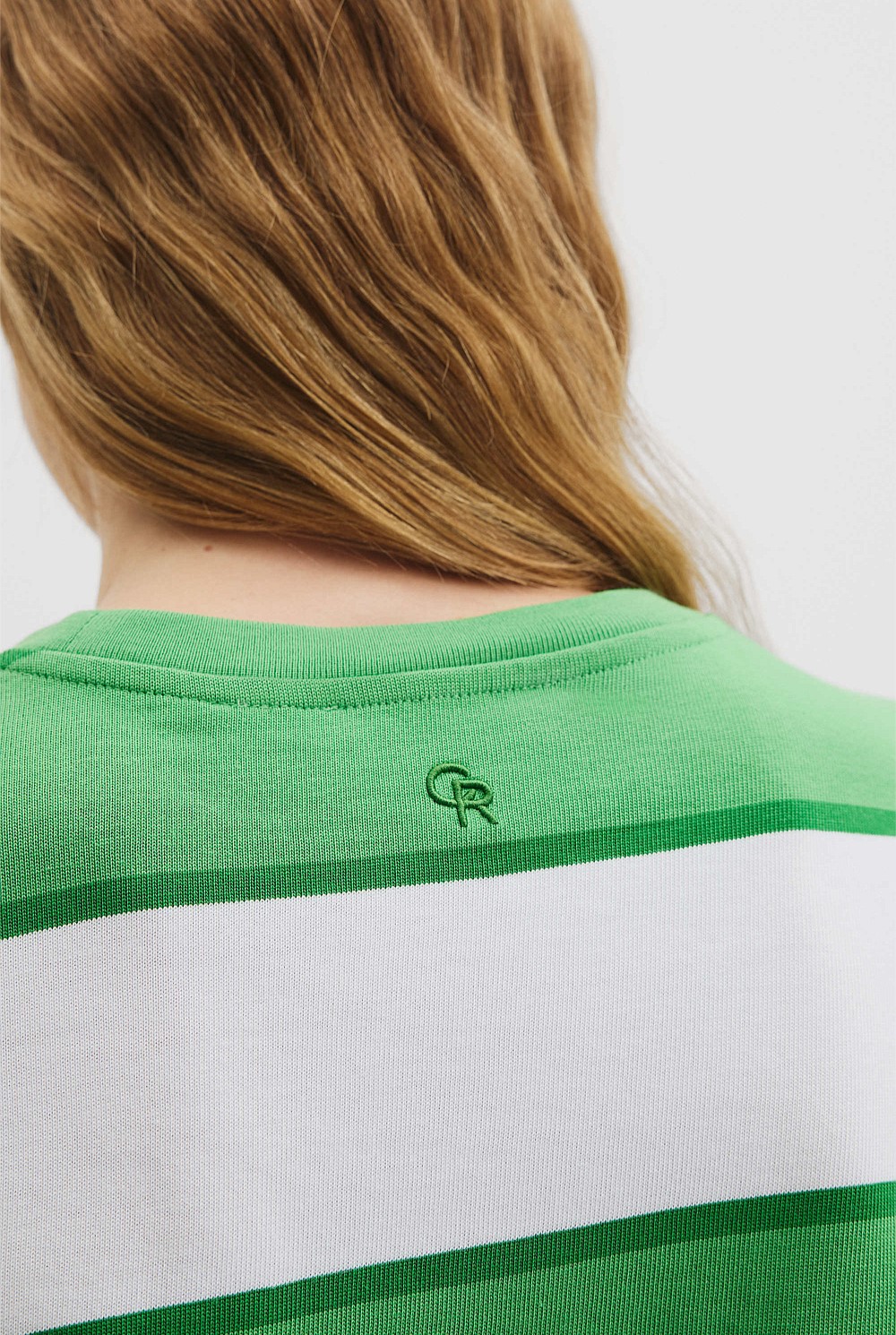 Australian Good Earth Cotton Stripe Crew Long Sleeve T-Shirt