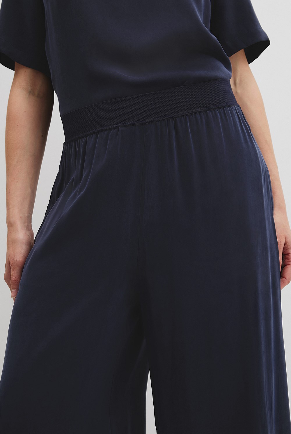Rib Waist Cupro Pant