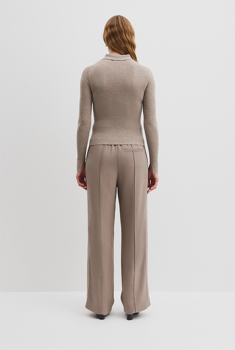 Merino Wool Silk Knit Henley
