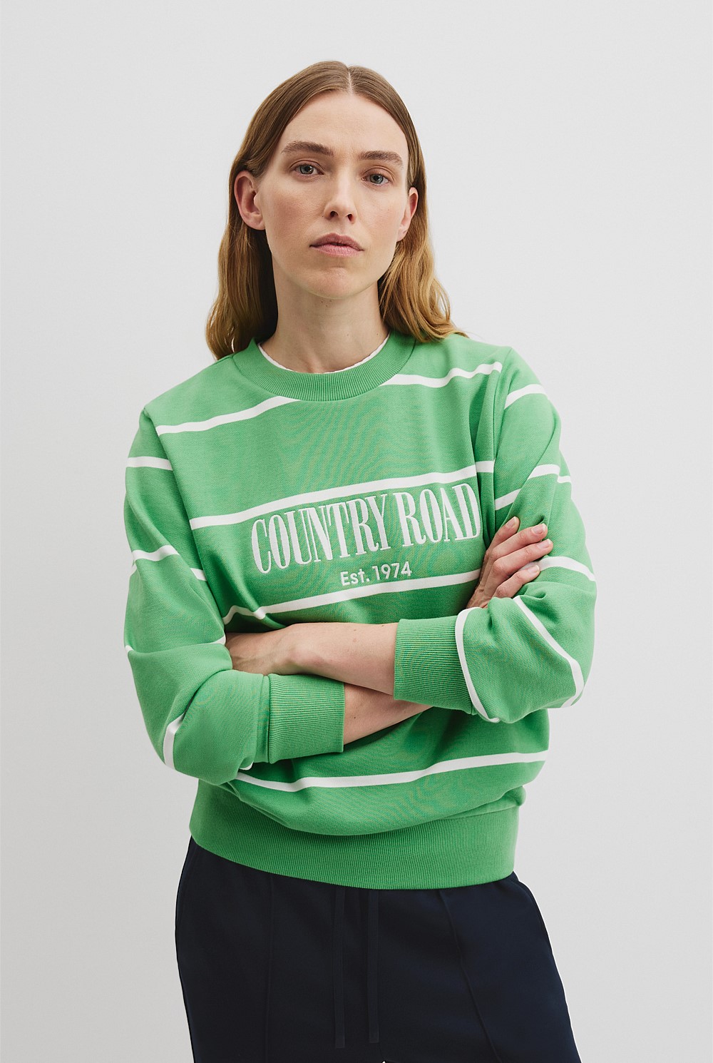 Verified Australian Cotton Stripe Heritage Sweat