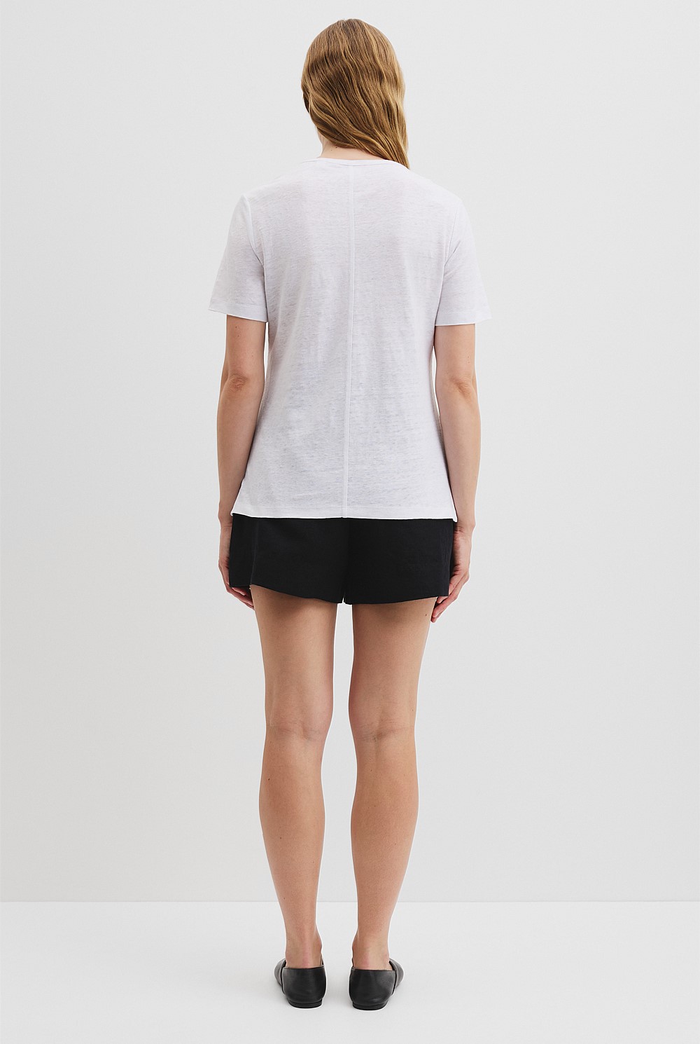 Organically Grown Linen Linen Scoop Neck T-Shirt
