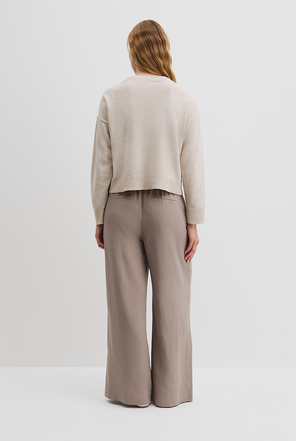 Organically Grown Cotton Linen Crew Neck Knit