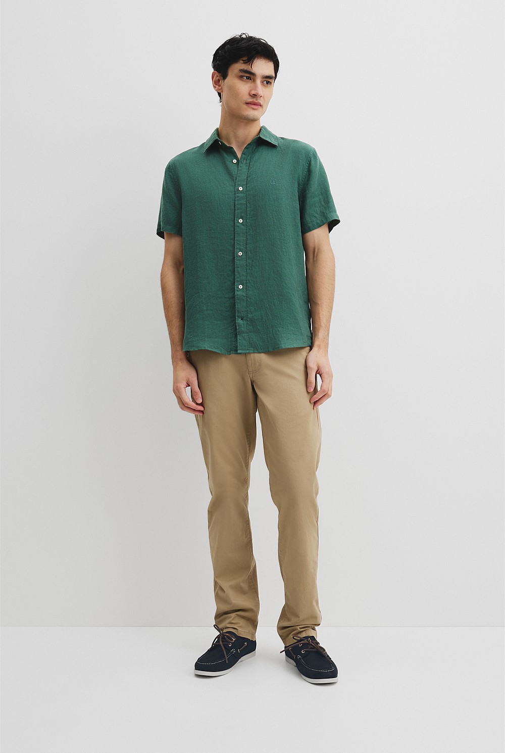 Organically Grown Linen Regular Fit Short Sleeve Shirt