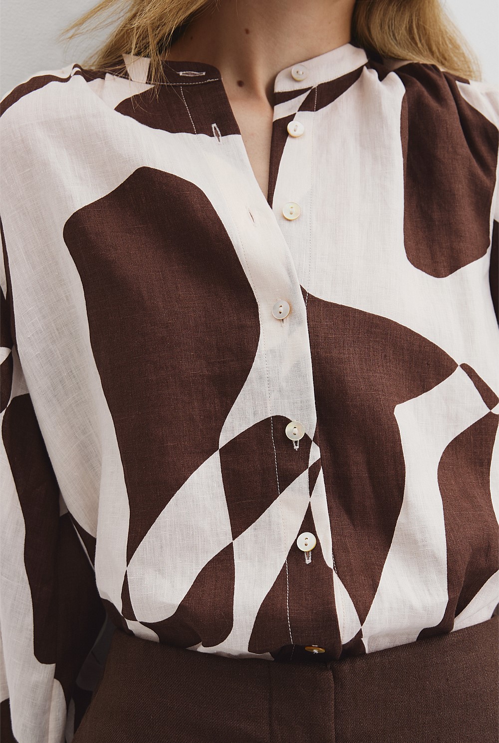 Organically Grown Linen Blouson Blouse