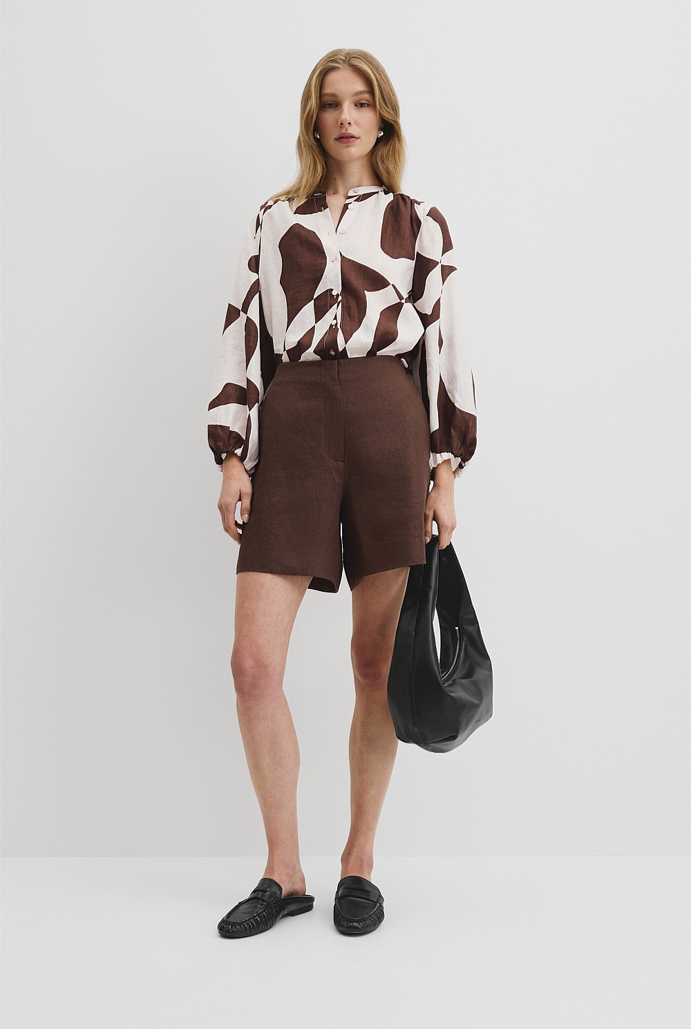 Organically Grown Linen Blouson Blouse