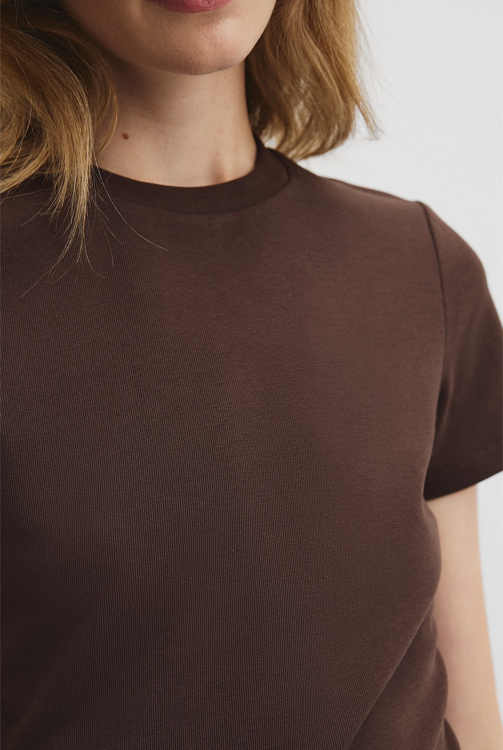 Australian Cotton Blend Fitted T-Shirt
