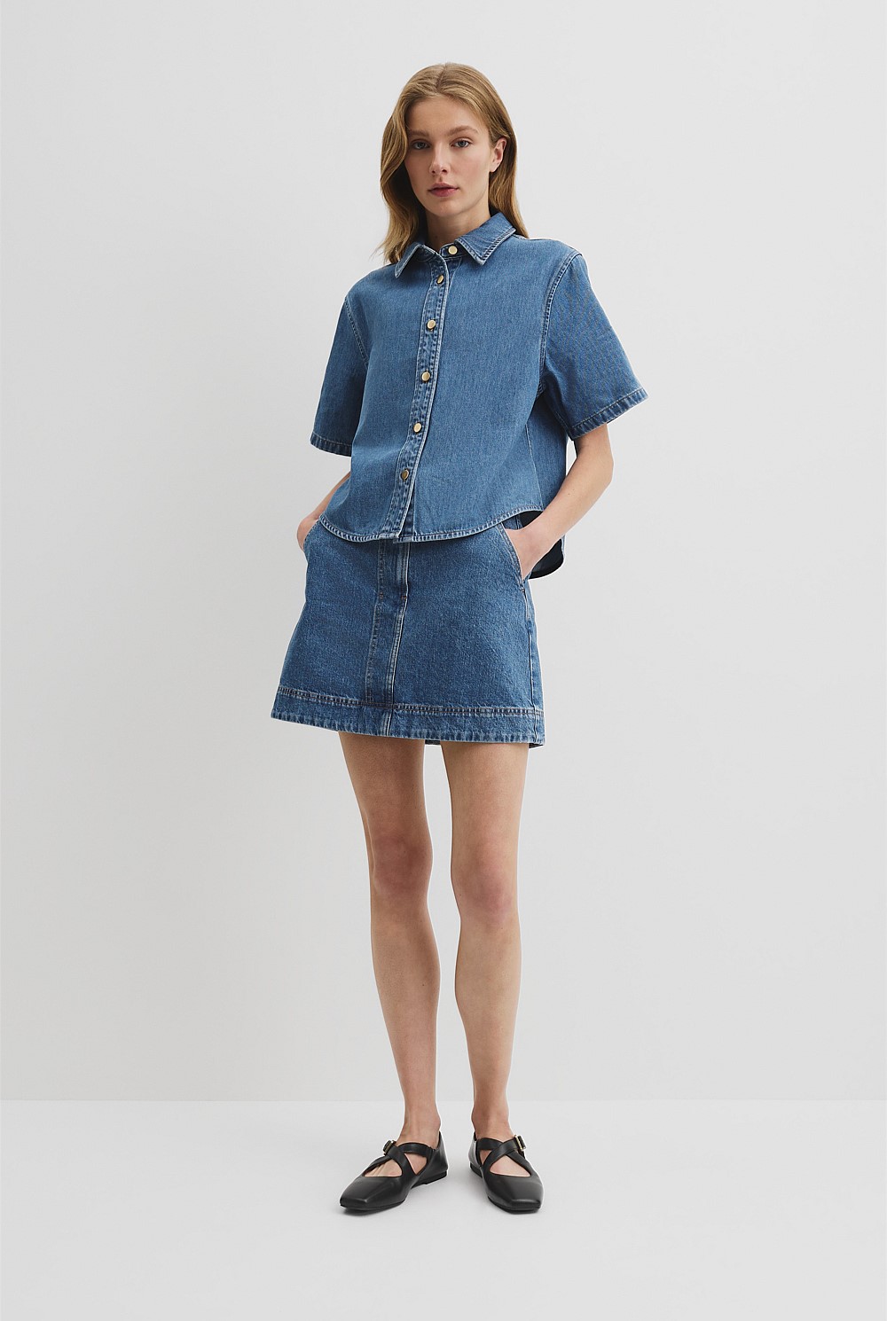 Short Sleeve Denim Shirt