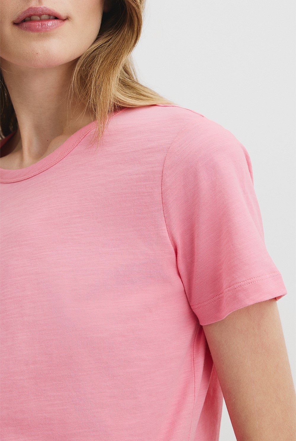 Australian Good Earth Cotton Slub Short Sleeve T-Shirt