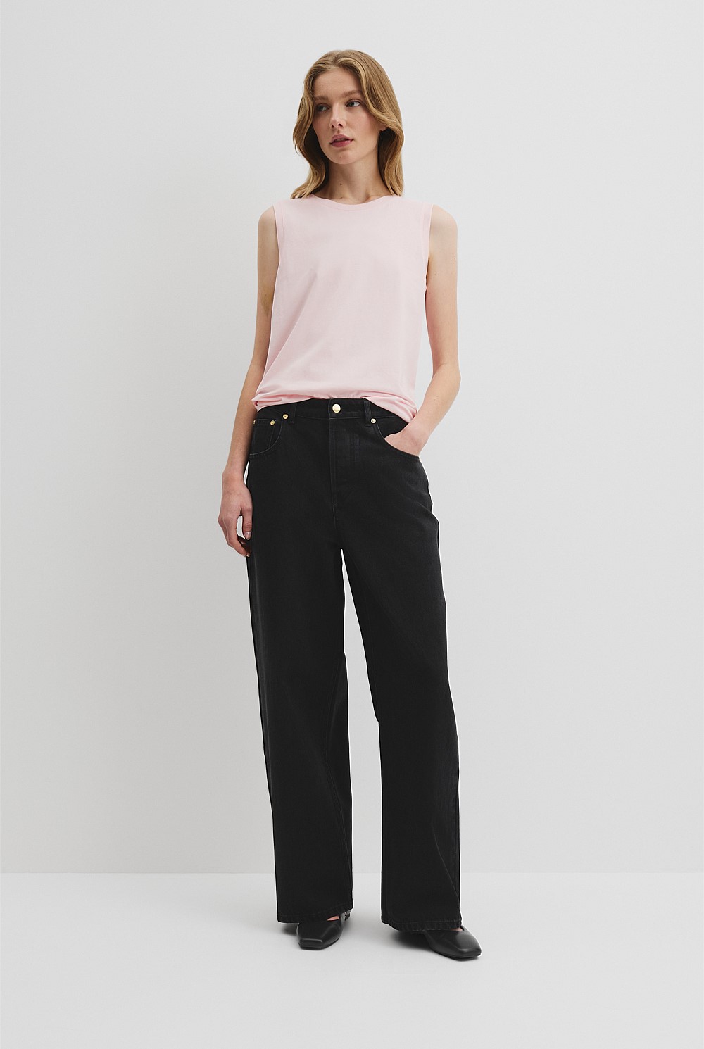 Australian Cotton Relaxed Crew Tank