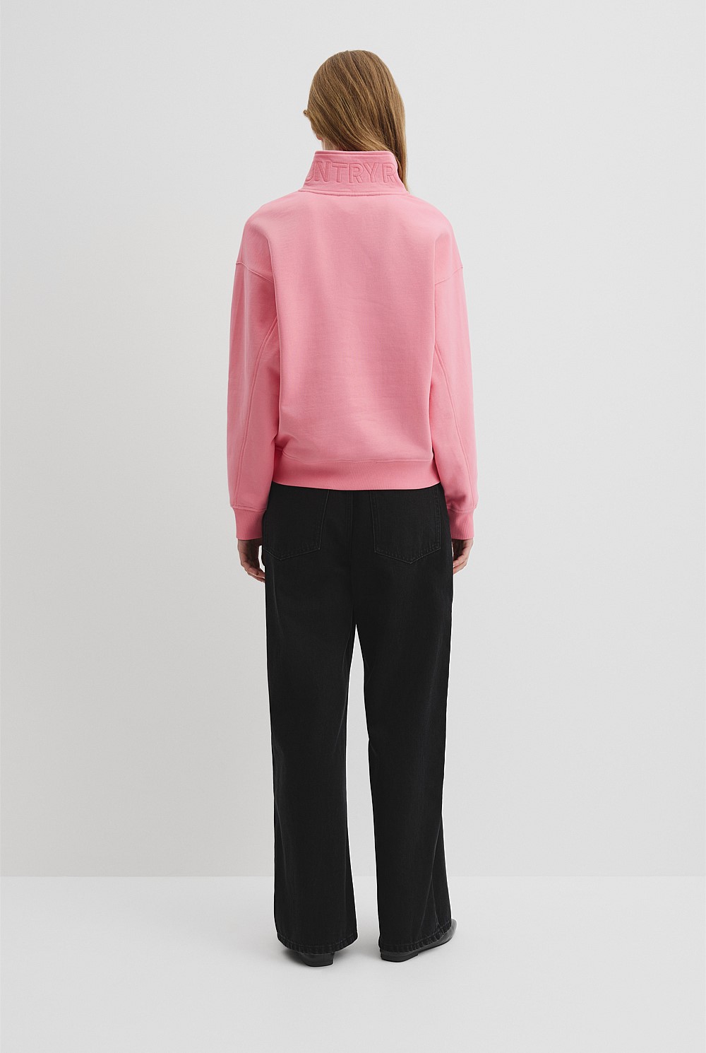 Australian Cotton Logo Neck Zip Sweat
