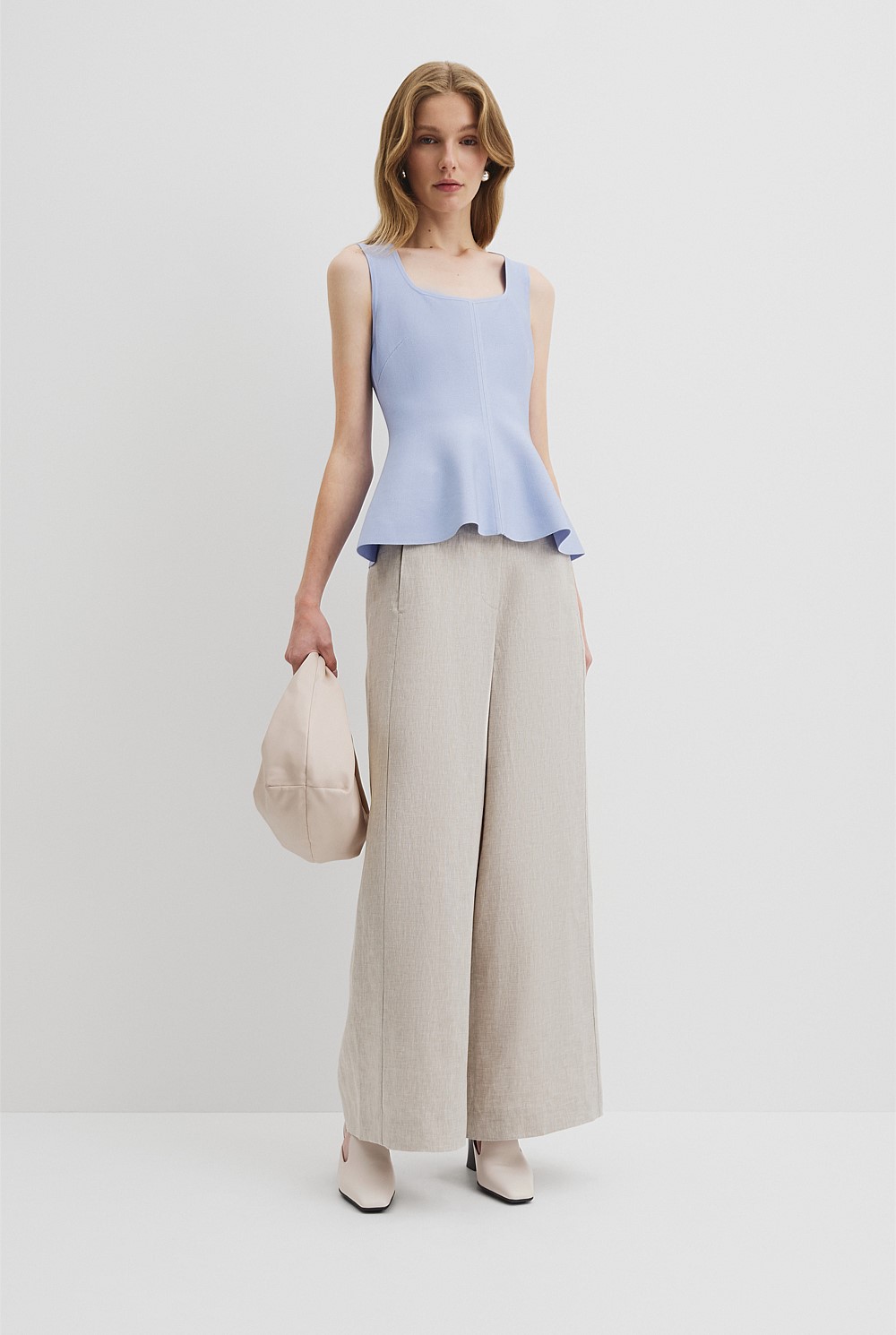 Compact Peplum Knit Tank