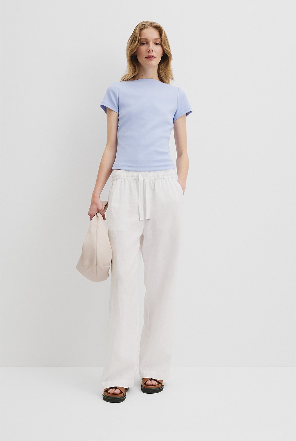Australian Cotton Boat Neck Rib T-Shirt