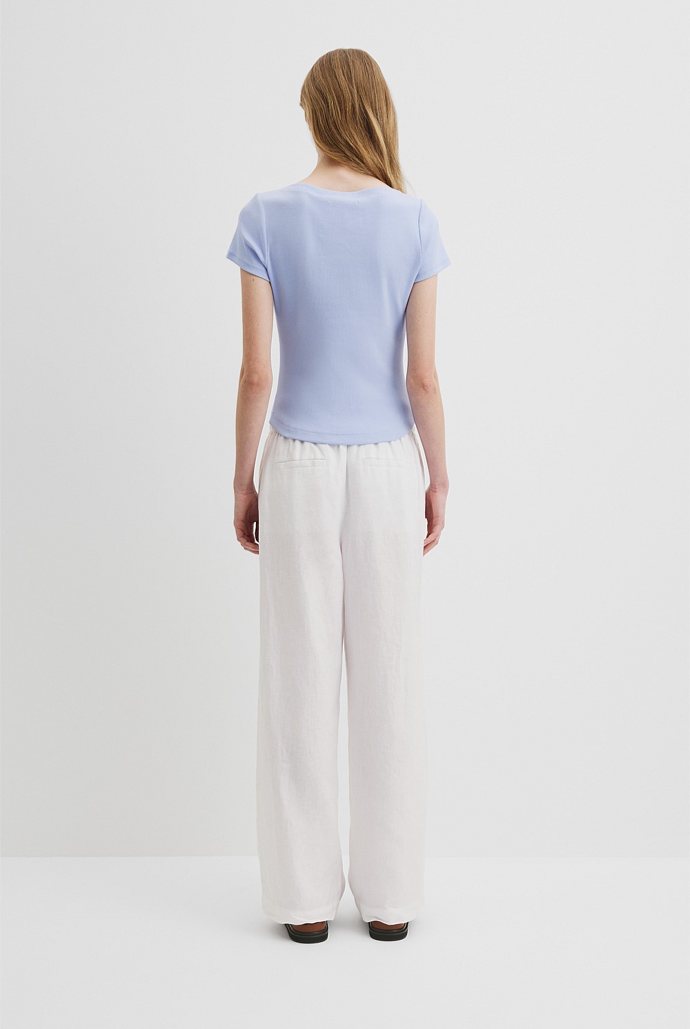 Australian Cotton Boat Neck Rib T-Shirt