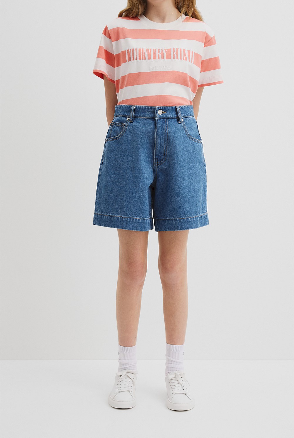 Hi Rise Denim Short