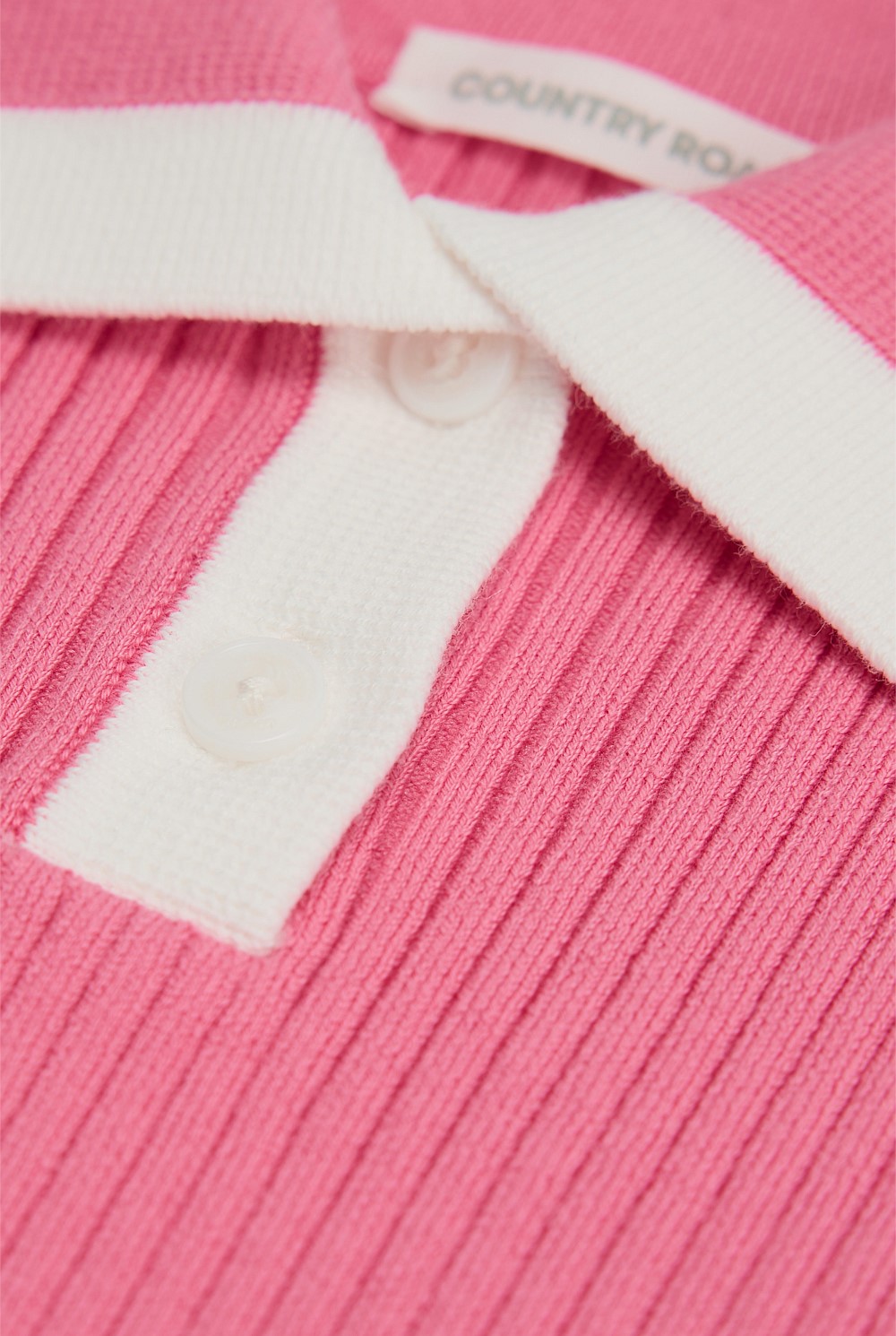 Organically Grown Cotton Blend Collared Short Sleeve Knit Dress