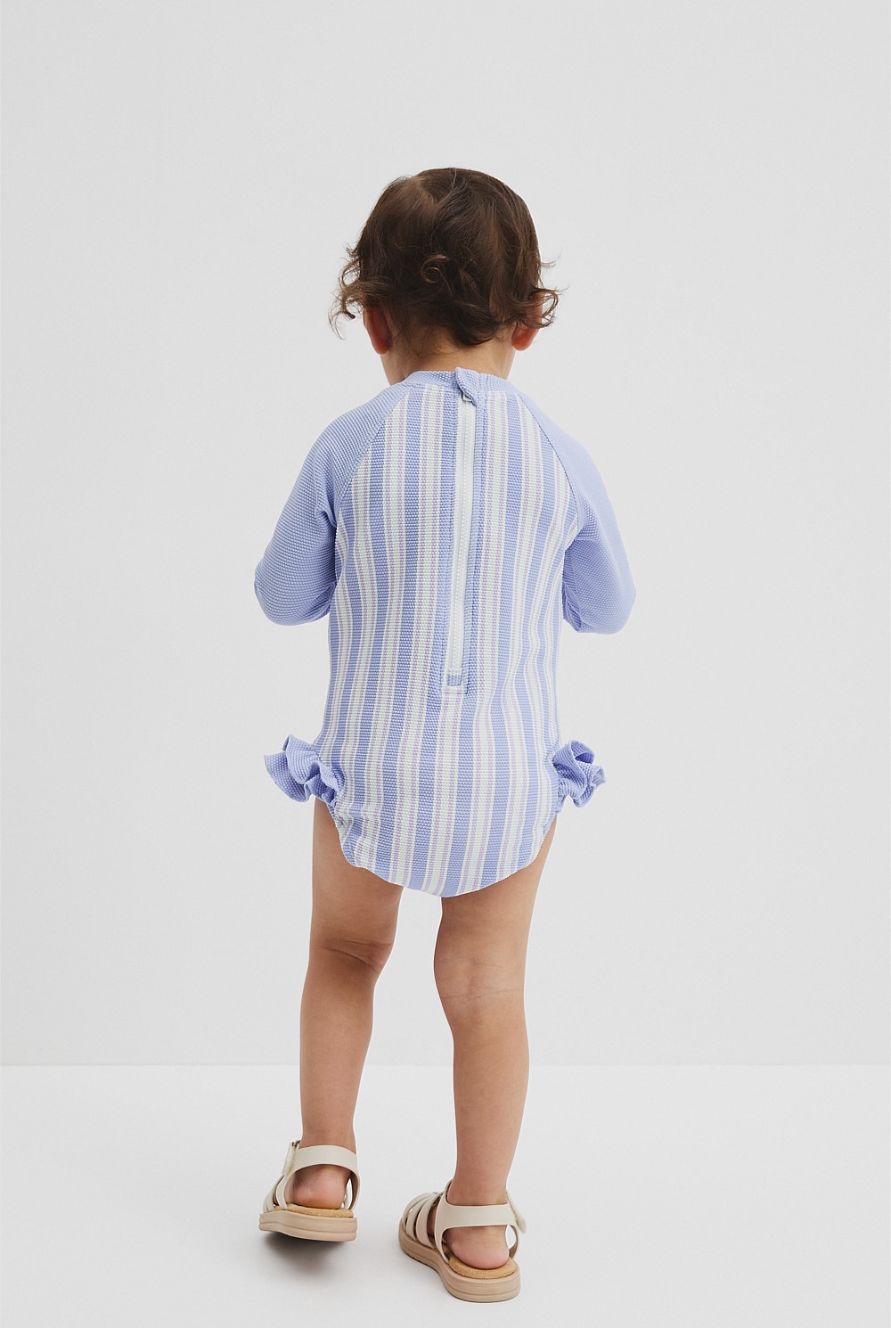 Stripe Frill Swimsuit